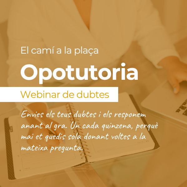 Webinar resolució dubtes oposicions