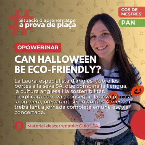 Cartell de la sessió «Can Halloween be eco-friendly?», 28 d'octubre a les 18h