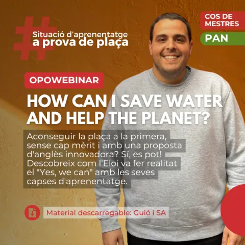 Cartell de la sessió «How can I save water and help the planet?», 18 de novembre a les 18h